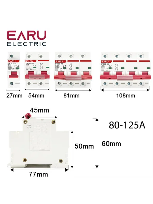 EARU Мини-автомат EARUELECTRIC DC 1P 100А для фотоэлектрической с, вариант, фото 3