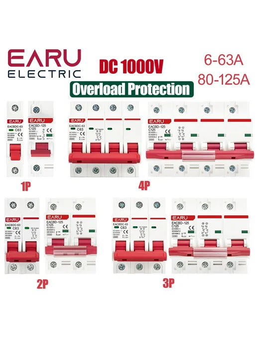 EARU Мини-автомат EARUELECTRIC EACBDC DC 1P 125A, вариант