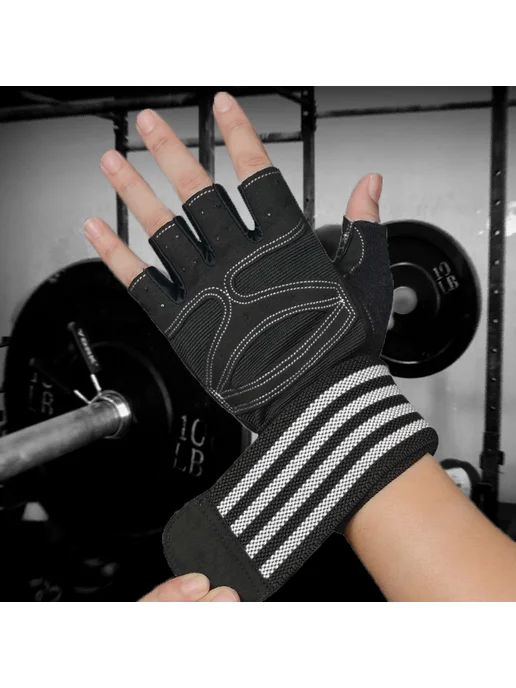 Нет бренда Перчатки для тяжелой атлетики Cossfit Barbell Red gym gloves, красный, фото 2