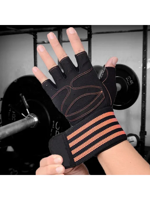 Нет бренда Перчатки для тяжелой атлетики Cossfit Barbell Red gym gloves, серый, фото 5