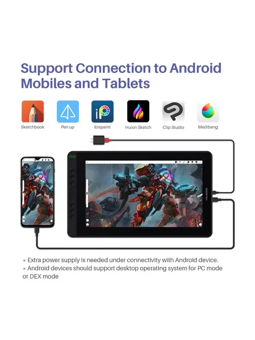 Huion Kamvas 13 графический планшет черный со Stand, черный, фото 3