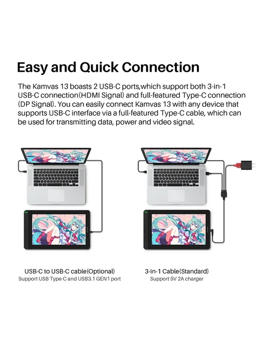 Huion Kamvas 13 графический планшет черный со Stand, черный, фото 7