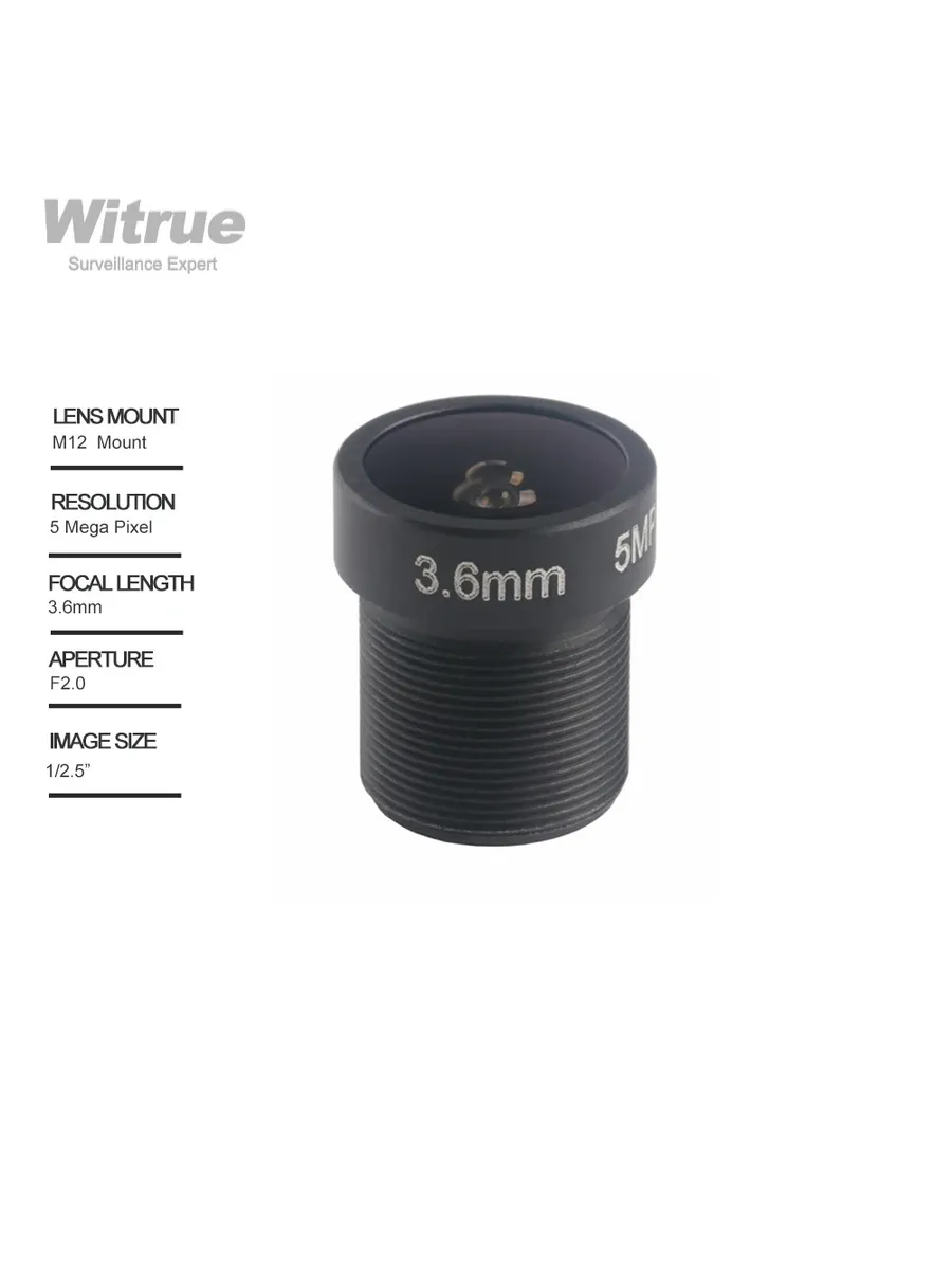 Witrue объектив CCTV 5 мегапикселей 3,6 мм