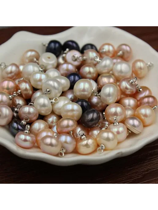Нет бренда Жемчужные бусины для рукоделия, 5 шт, Natural pearl white, 5 шт, фото 2