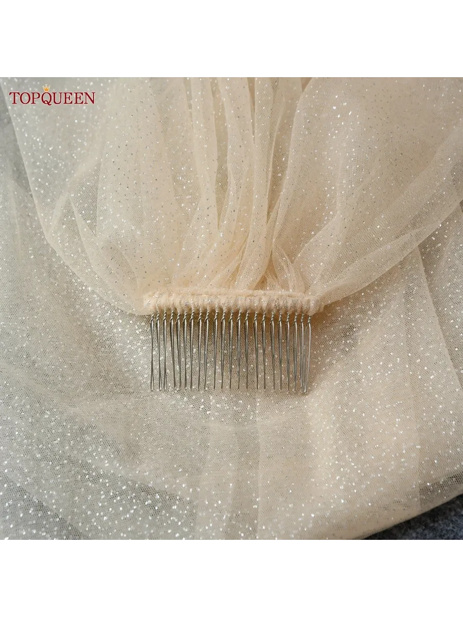 Свадебная фата TOPQUEEN, шампань, 75 см