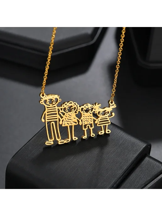 Нет бренда Ожерелье из нержавеющей стали, цвет Steel color, черный, фото 2