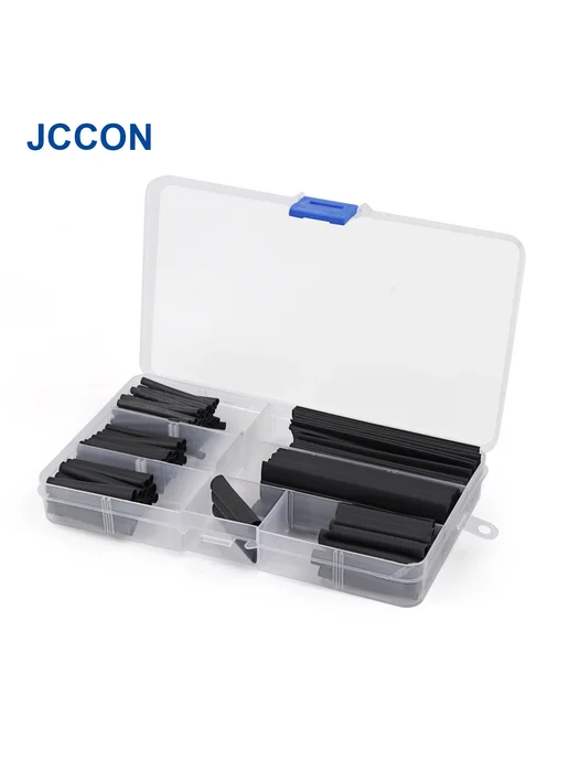 Нет бренда Термоусадочная трубка JCCON, набор из 127 шт, черная, 127 шт