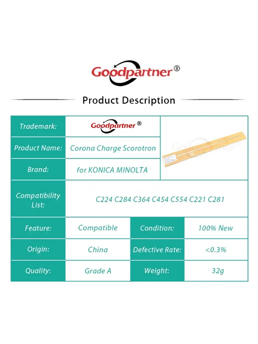 Goodpartner 10x Corona Charge Scorotron для Konica Minolta Bizhub C224e, вариант, фото 5