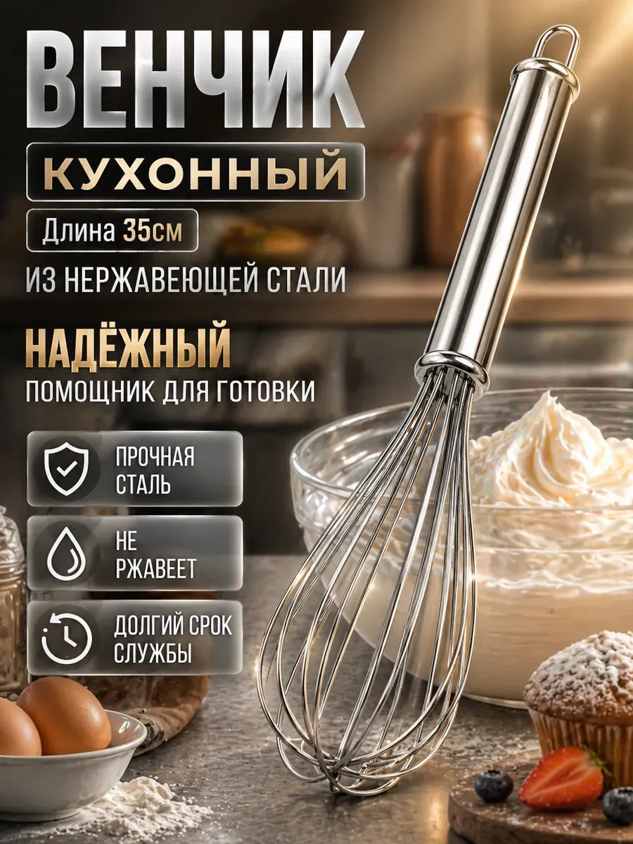 Кухонный венчик для взбивания из нержавеющей стали