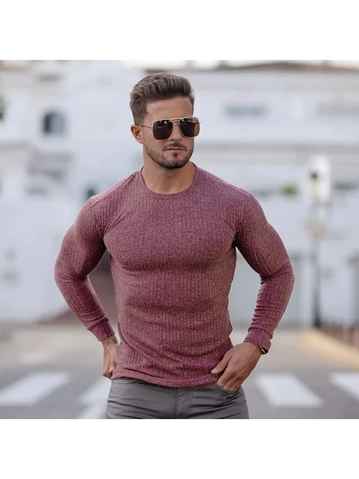 Muscleguys Мужские спортивные свитера из хлопка и спандекса, серый, фото 2