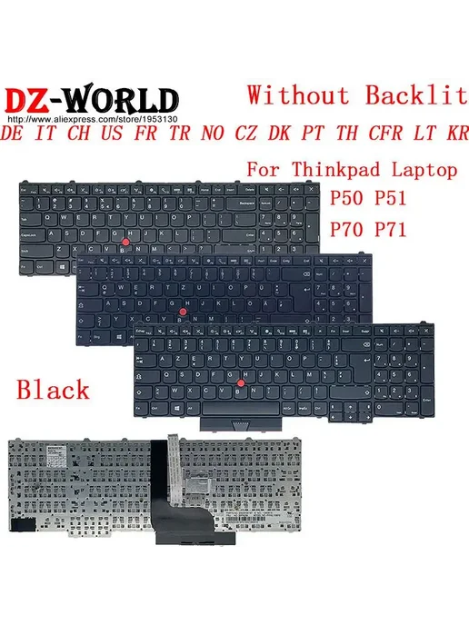 DZ-WORLD Клавиатура для Lenovo ThinkPad P50 P51 P70 P71 NO N, вариант, фото 2