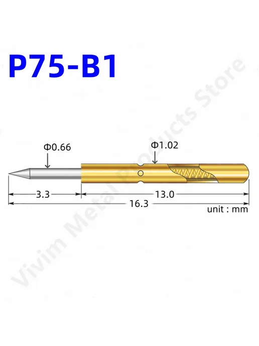 Нет бренда Пружинный тестовый щуп P75-B1-40g 100PCS, 140 г, 100 шт, фото 2