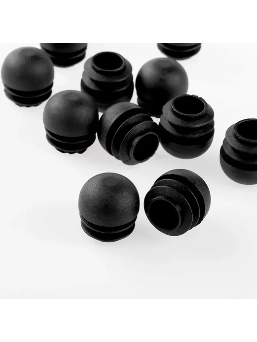 Заглушки для ног мебели пластиковые 12pcs 22mm black, 12 шт, 12 шт, фото 3