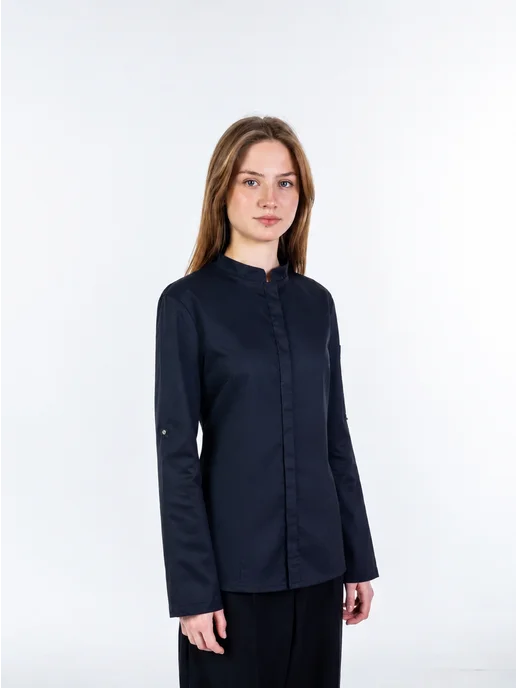 Makers Nice Stuff Профессиональный поварской китель однобортный, черный, фото 7