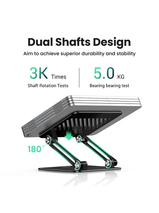 UGREEN Подставка для планшета черная, Dual Shafts, Cooling, черный, фото 3