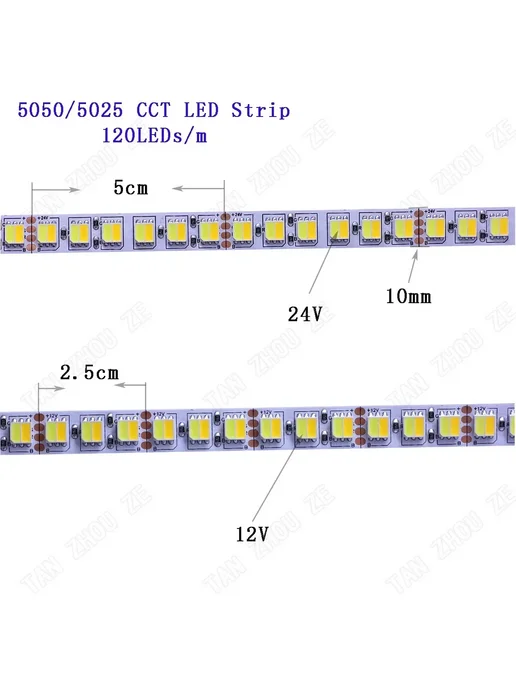 taslauk Светодиодная лента RGB 5м, 120 LEDs m, 24V, IP20, 5 м, фото 4