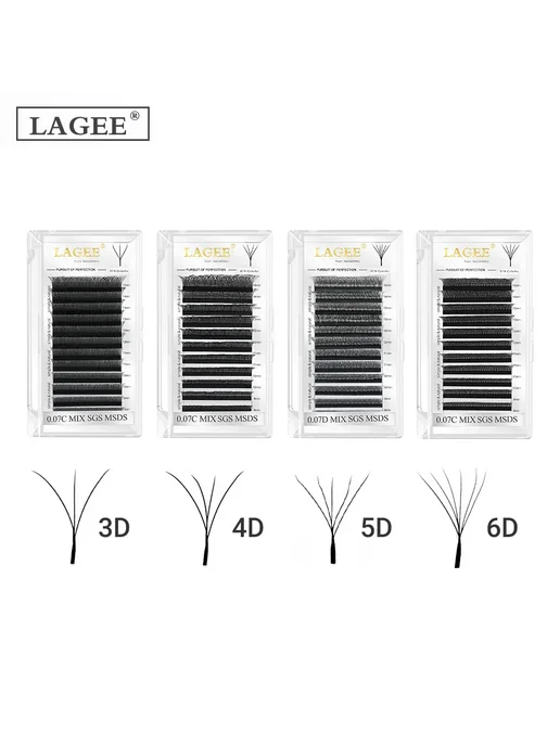 LAGEE 3D ресницы C изгиб 10 мм, черные, черный, фото 2