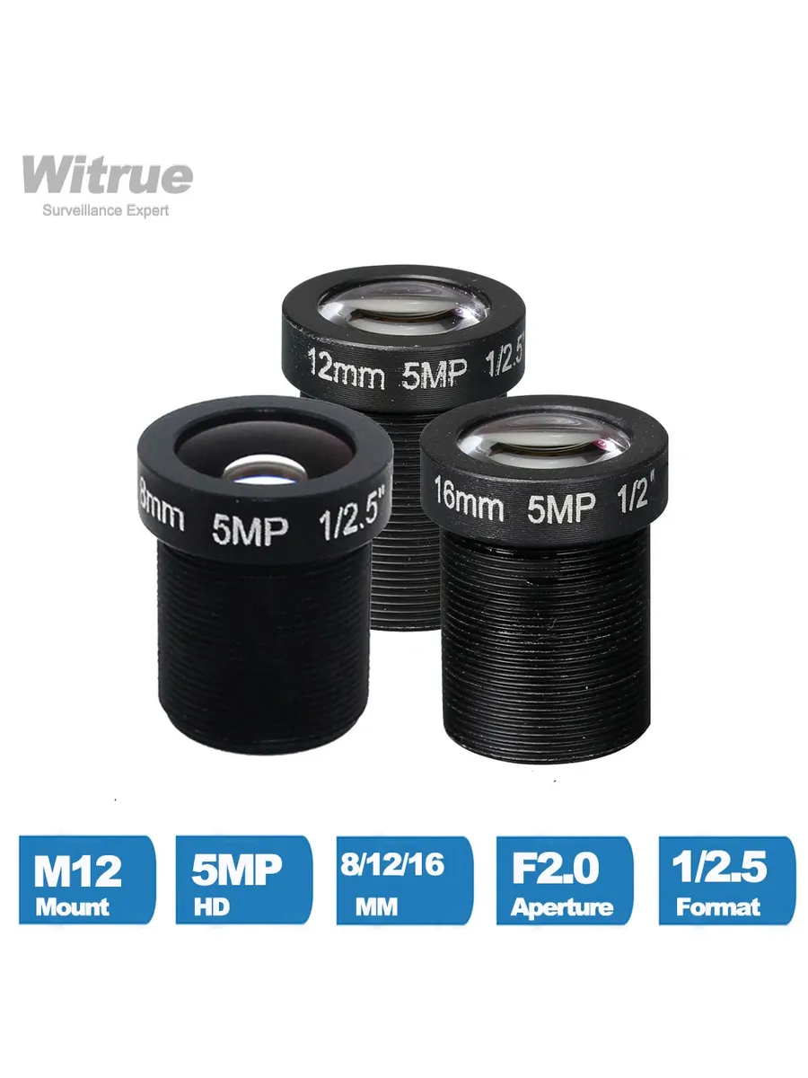 Объектив камеры Witrue M12-5MP 8мм, Комплект: M12-5MP-12MM