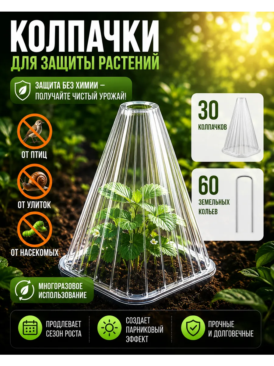 Парник для растений конусы 30 шт мини теплица