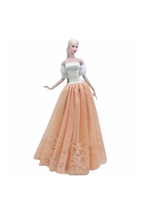 qichangsheng Платье для куклы Барби, синее с цветочным принтом, dress and, синий, фото 2