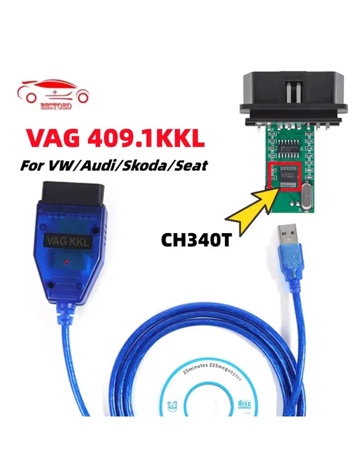 JFIND Диагностический кабель VAG COM KKL 409,1 OBD OBD2 для автомо, вариант, фото 2