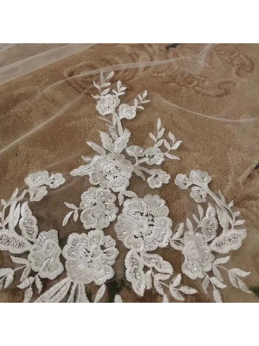MERMAIDfUN Бежевая свадебная фата 5 м, ivory, 3,5 м, фото 4