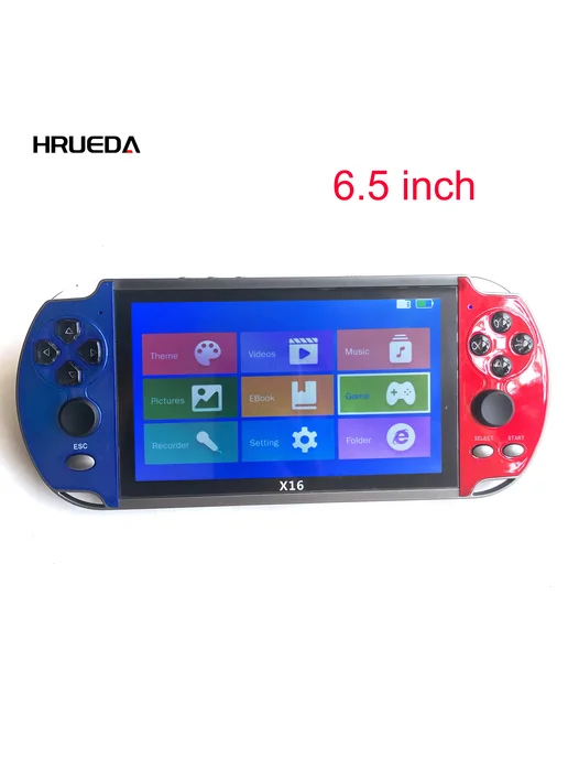 Pinzhishu X16 портативная игровая консоль 6,5 дюйма 6800 игр, синий, фото 4