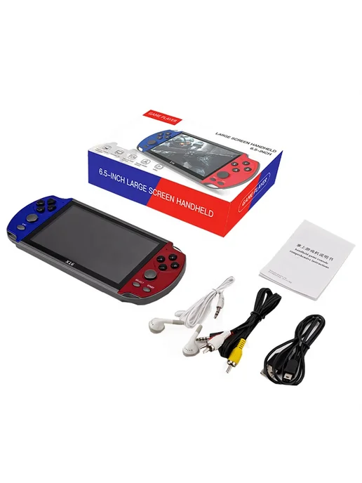 Pinzhishu X16 портативная игровая консоль 6,5 дюйма 6800 игр, синий, фото 6