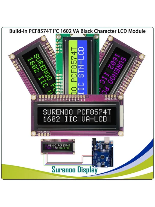 SURENOO 1602 IIC STN LCD модуль SLC1602Q-BLW-IIC, вариант, фото 2