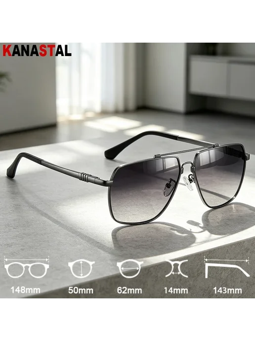 KANASTAL Солнцезащитные очки Gun Blue, синие линзы, синий, фото 2