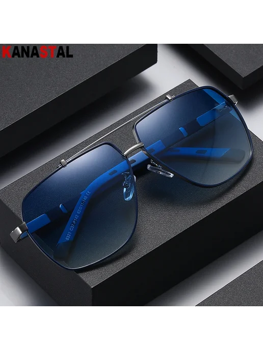 KANASTAL Солнцезащитные очки Gun Blue, синие линзы, синий, фото 3