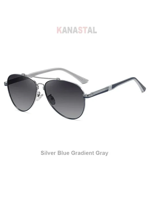 KANASTAL Солнцезащитные очки Silver Blue Gradient Gray, синий