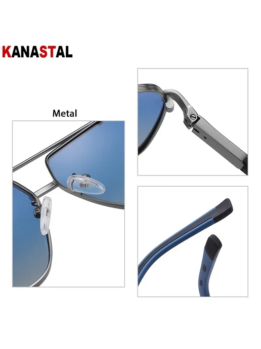 KANASTAL Солнцезащитные очки Silver Blue Gradient Gray, синий, фото 5