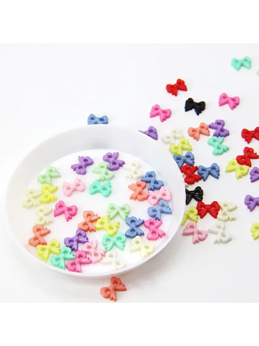 Нет бренда Пластиковые пуговицы-бабочки для скрапбукинга 200pcs, 01 Whi, 200 шт, фото 3