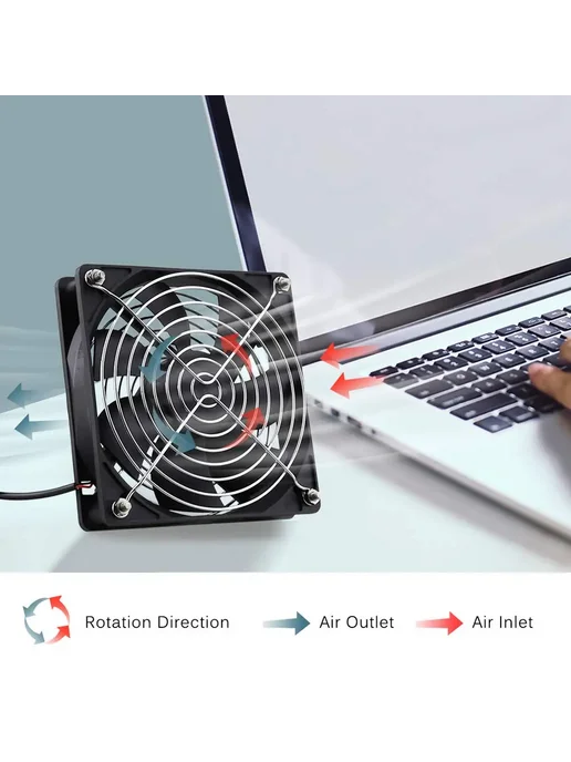 gdstime Двойной вентилятор 92x92x25мм USB 5V 2000RPM, 92x92x25 мм, фото 3
