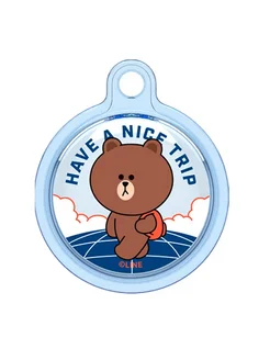 Нет бренда Прозрачный чехол для AirTags Linefriends Brown Bear M