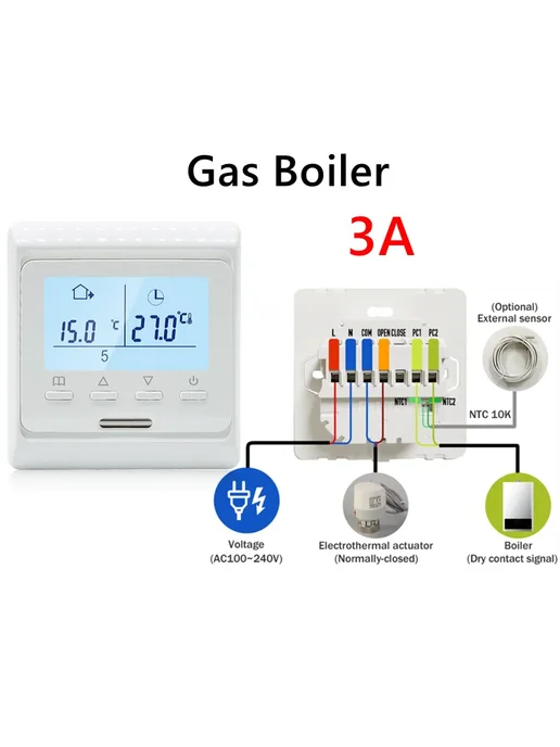 EZAIOT Термостат для газового котла 3A, Gas Boiler-No WiFi, вариант