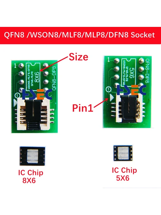 XRIICHA QFN8 WSON8 MLF8 MLP8 DFN8 к DIP8 адаптер, вариант