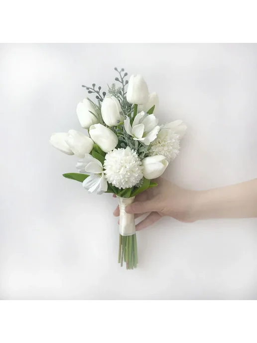 perfectlifeoh Букет венчания из искусственных тюльпанов и орхидей perfect, белый, фото 3