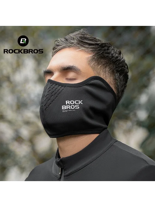 Rockbros теплый флисовый спортивный шарф, черный, фото 2