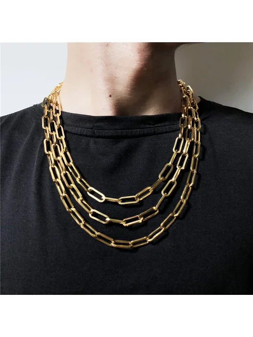 YUMGAN Цепочка из нержавеющей стали ZJ5120-50cmGold, черный, фото 5