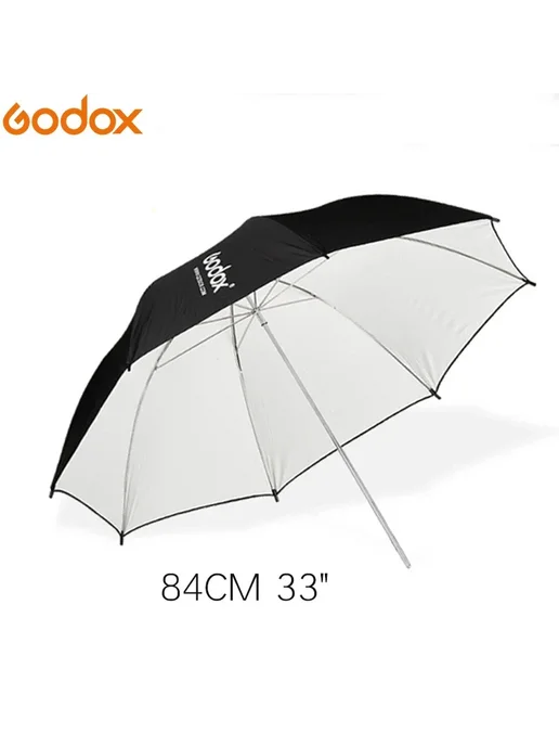 Lapgood Godox 33" черно-белый светоотражающий зонт, 1 шт, черный, фото 2