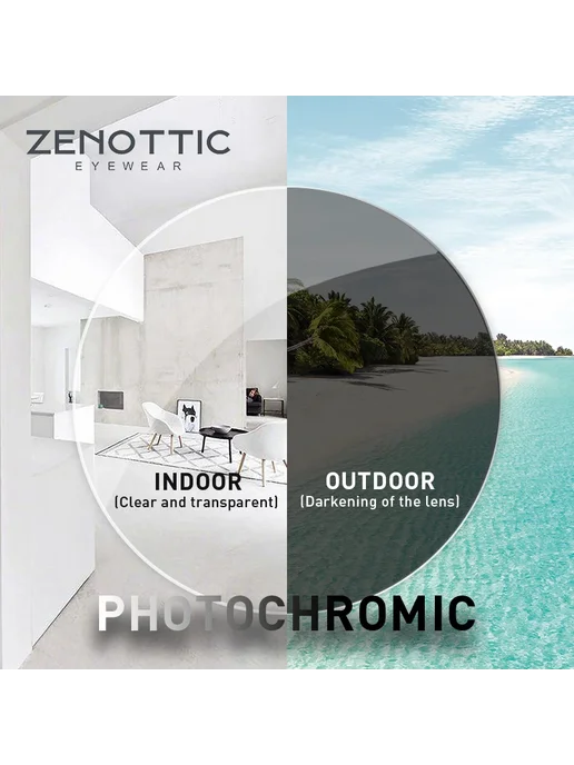 ZENOTTIC фотохромные очки Brown Hyperopia 1.61, коричневый, фото 2