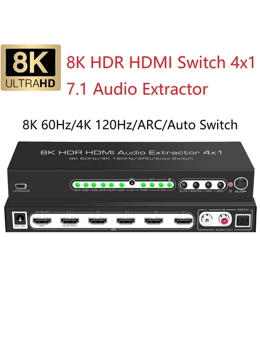 HDMI коммутатор 4 в 1 8K, вариант