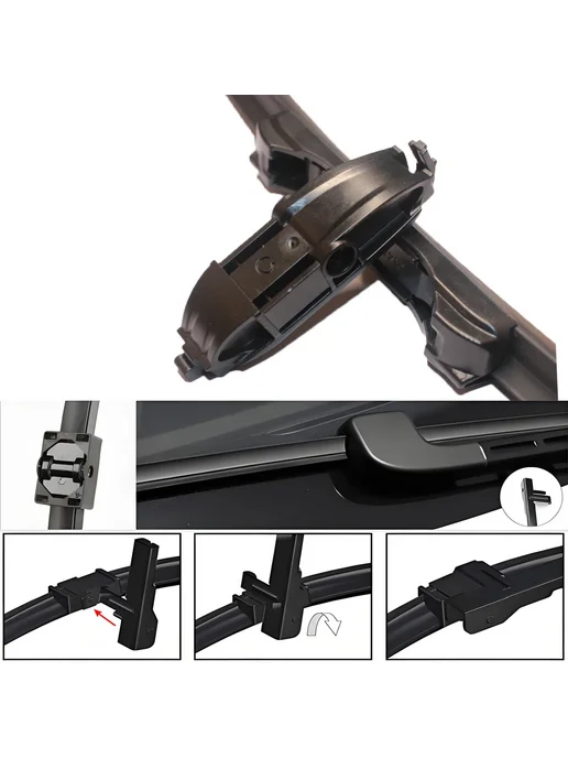 adohon Бесрамные дворники 17" черные, 5 P H Side Arm, черный