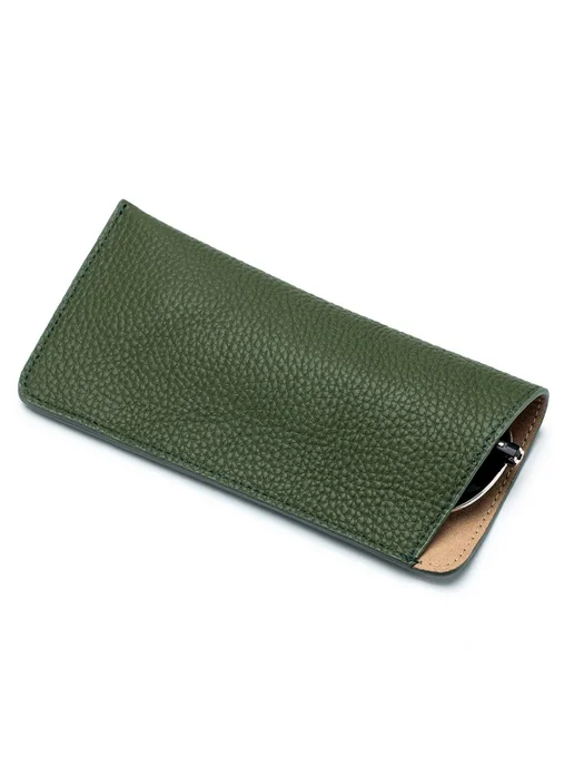 Черный кожаный чехол для очков, черный, фото 6