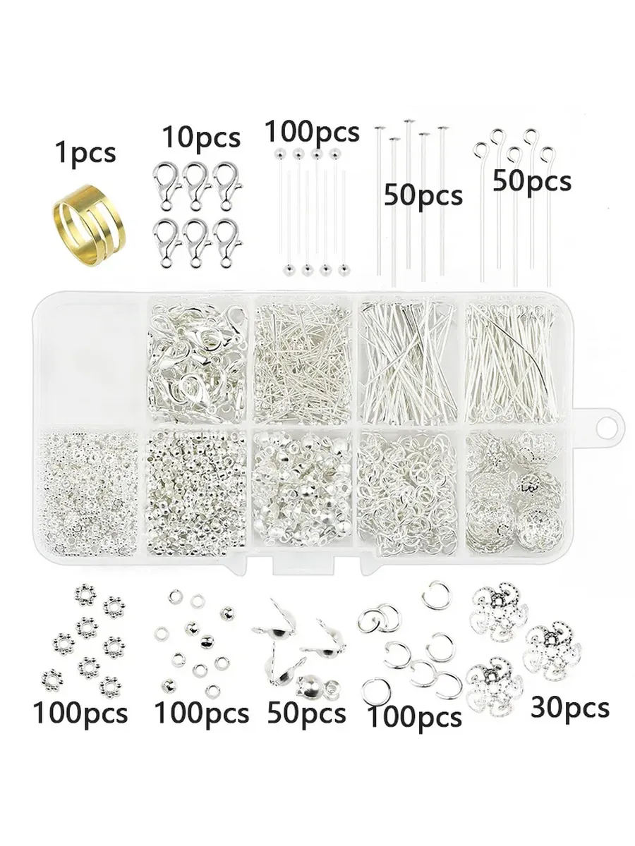 Комплект фурнитуры для украшений, белый, Style FZ06-1Set