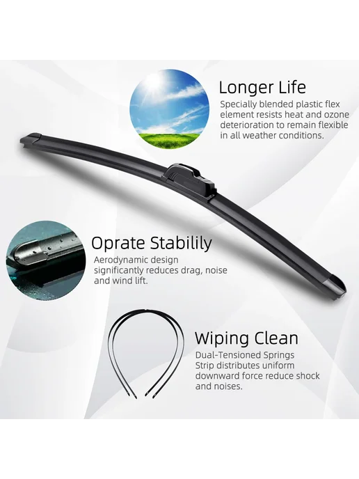 Нет бренда Дворники J-Hook 700mm, для J Hook, 600mm, фото 3
