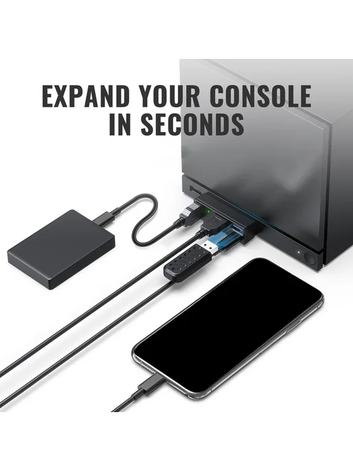 4в1 USB 3.0 хаб для Steam, PS5, ПК, ноутбук, экспелер, вариант, фото 3