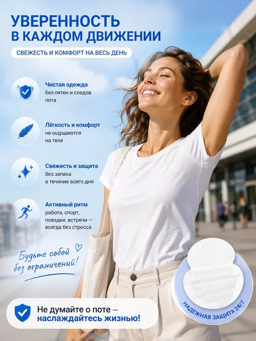 ДокЛюкс Вкладыши от пота мужские для защиты одежды, вариант, фото 7
